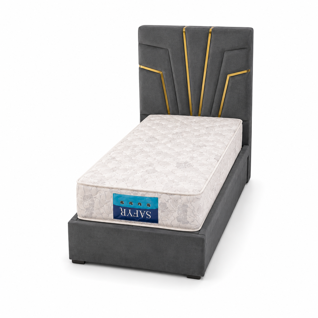 Lit Moderne Tapissier avec Tête de Lit Capitonnée