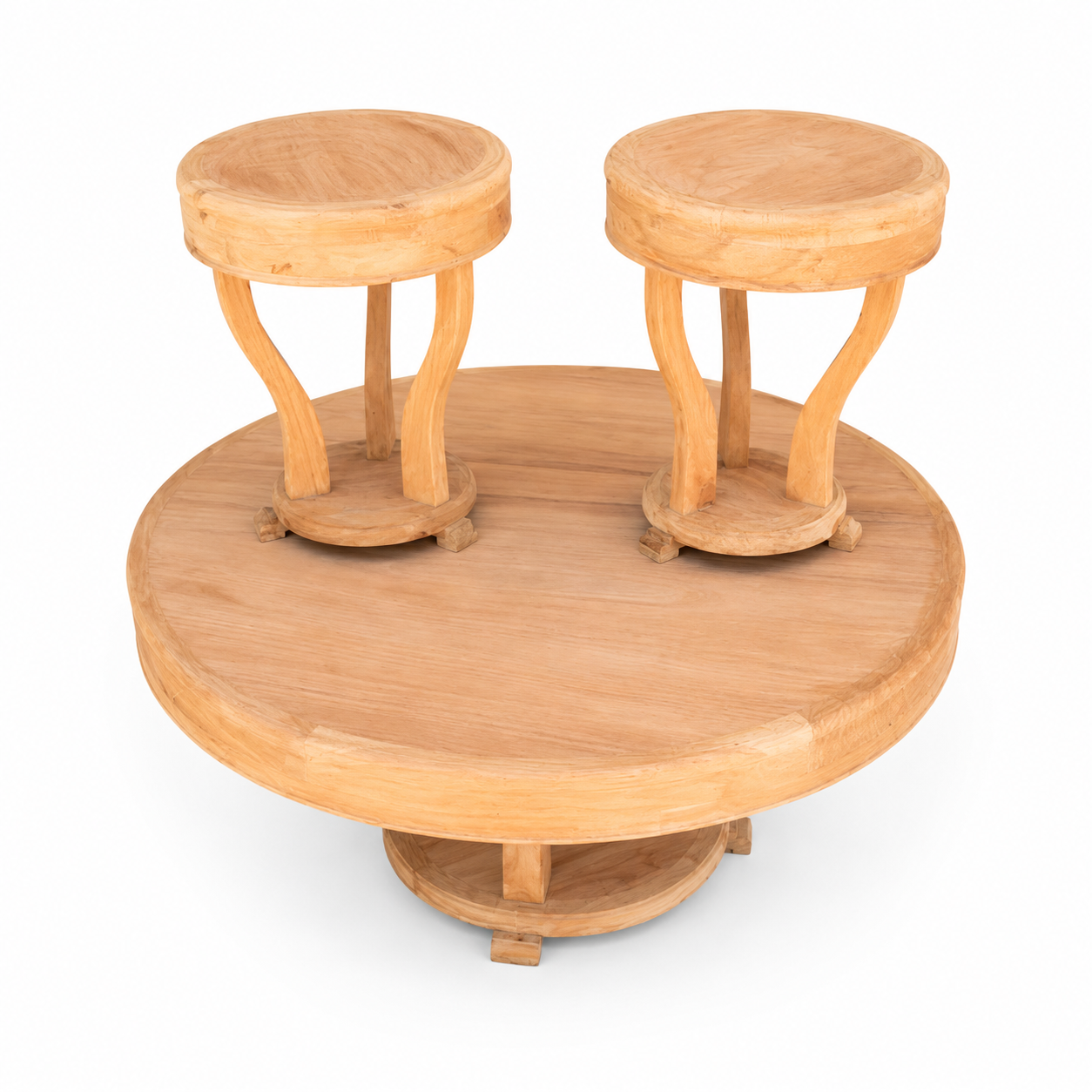 Table Basse Ronde en Bois Massif – Design Artisanal